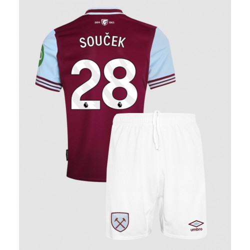 Dres West Ham United Tomas Soucek #28 Domaci za djecu 2024-25 Kratak Rukav (+ kratke hlače)